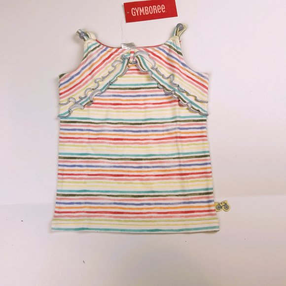 NWT Gymboree Girl " Bonjour Provence " Floral Knit Capri & Multi Stripe Tank 3 - Picture 4 of 6